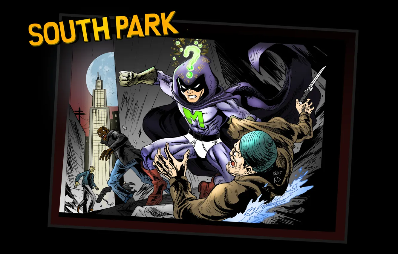 Фото обои South Park, комикс, Мистерион, Супер Герой
