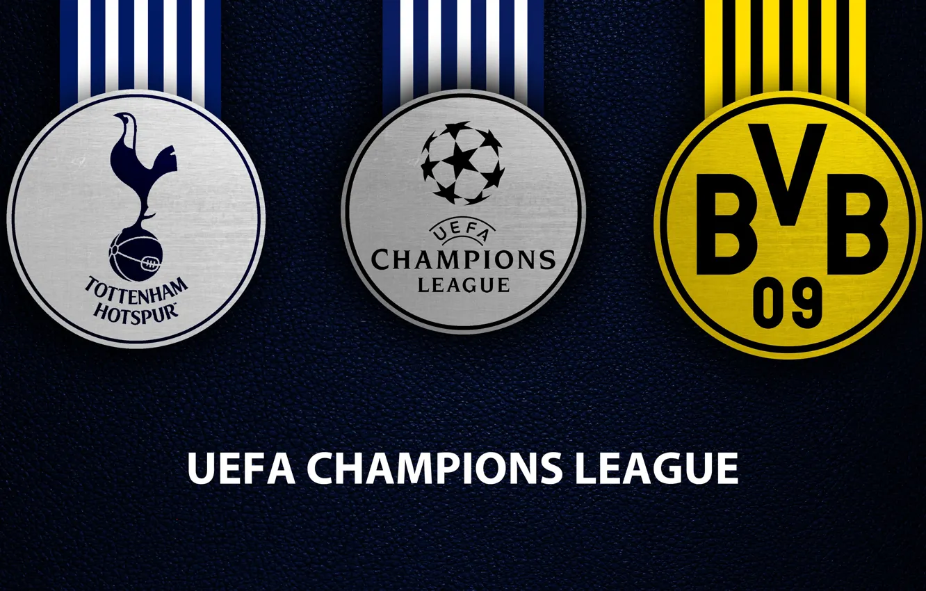 Фото обои wallpaper, sport, logo, football, Borussia Dortmund, UEFA Champions League, Tottenham Hotspur, Tottenham Hotspur vs Borussia …