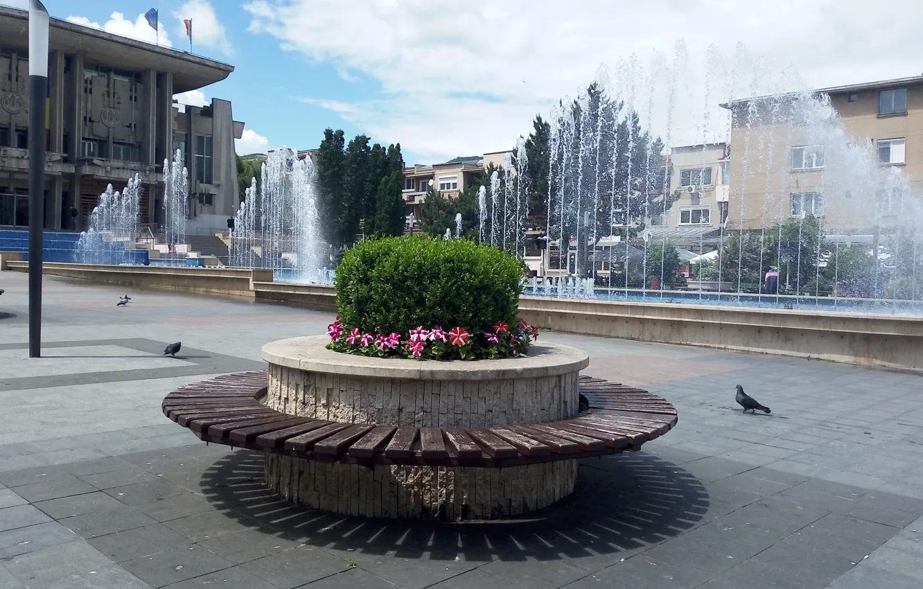 Фото обои landscape, fountain, Deva