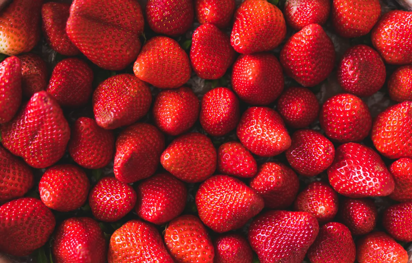 Фото обои красный, ягоды, клубника, много