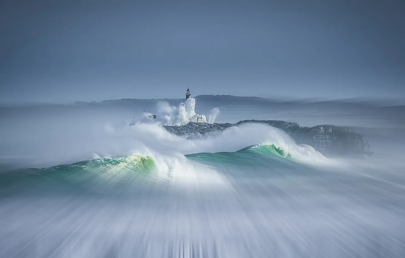 Фото обои España, Costa de Cantabria, Isla de Mouro, Santander