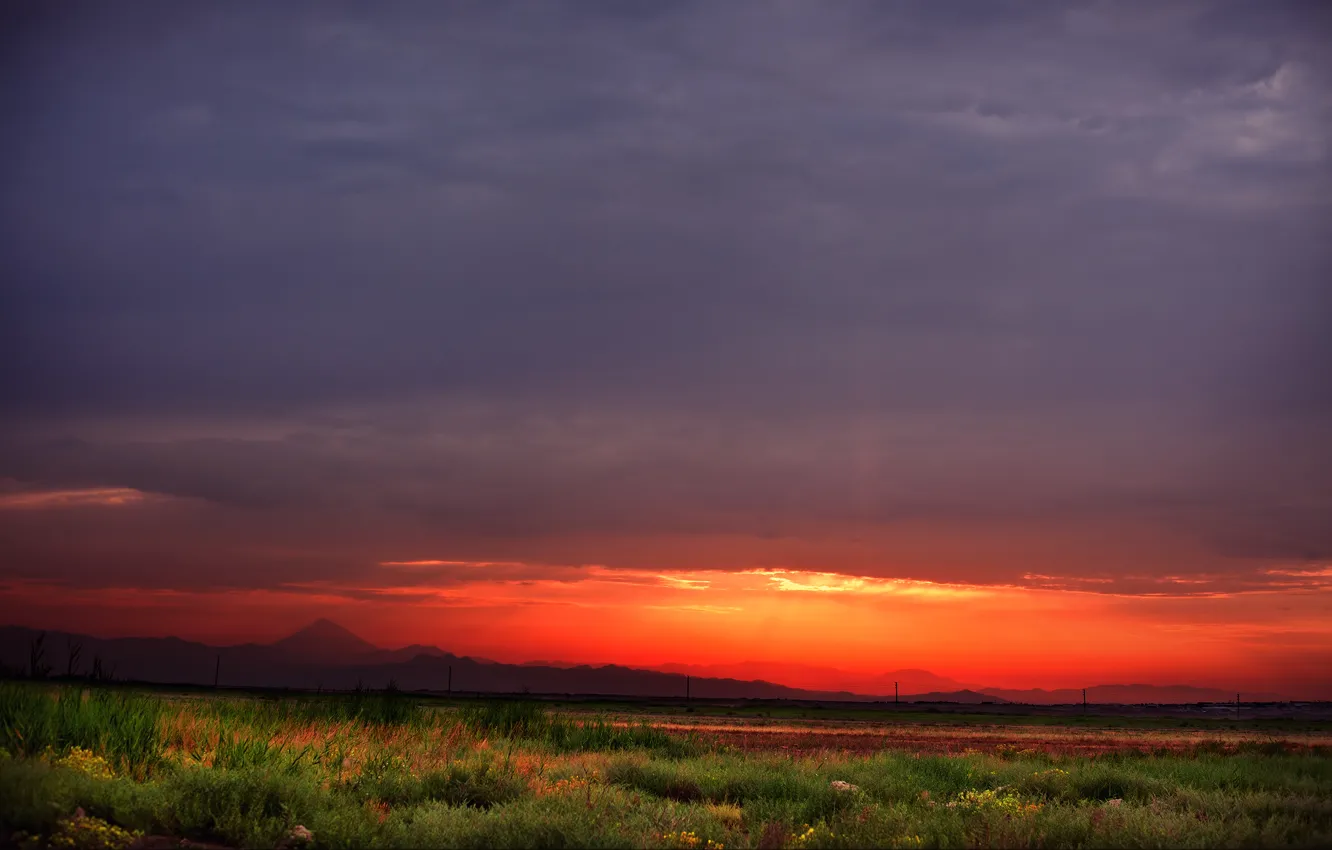 Фото обои небо, облака, горы, восход солнца, Иран, Iran