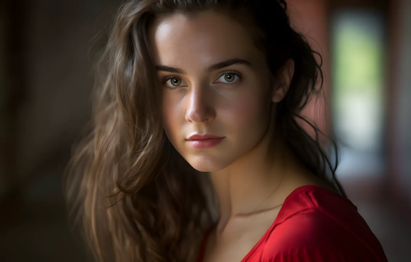 Фото обои лицо, волосы, портрет, красное платье, face, hair, red dress, portrait