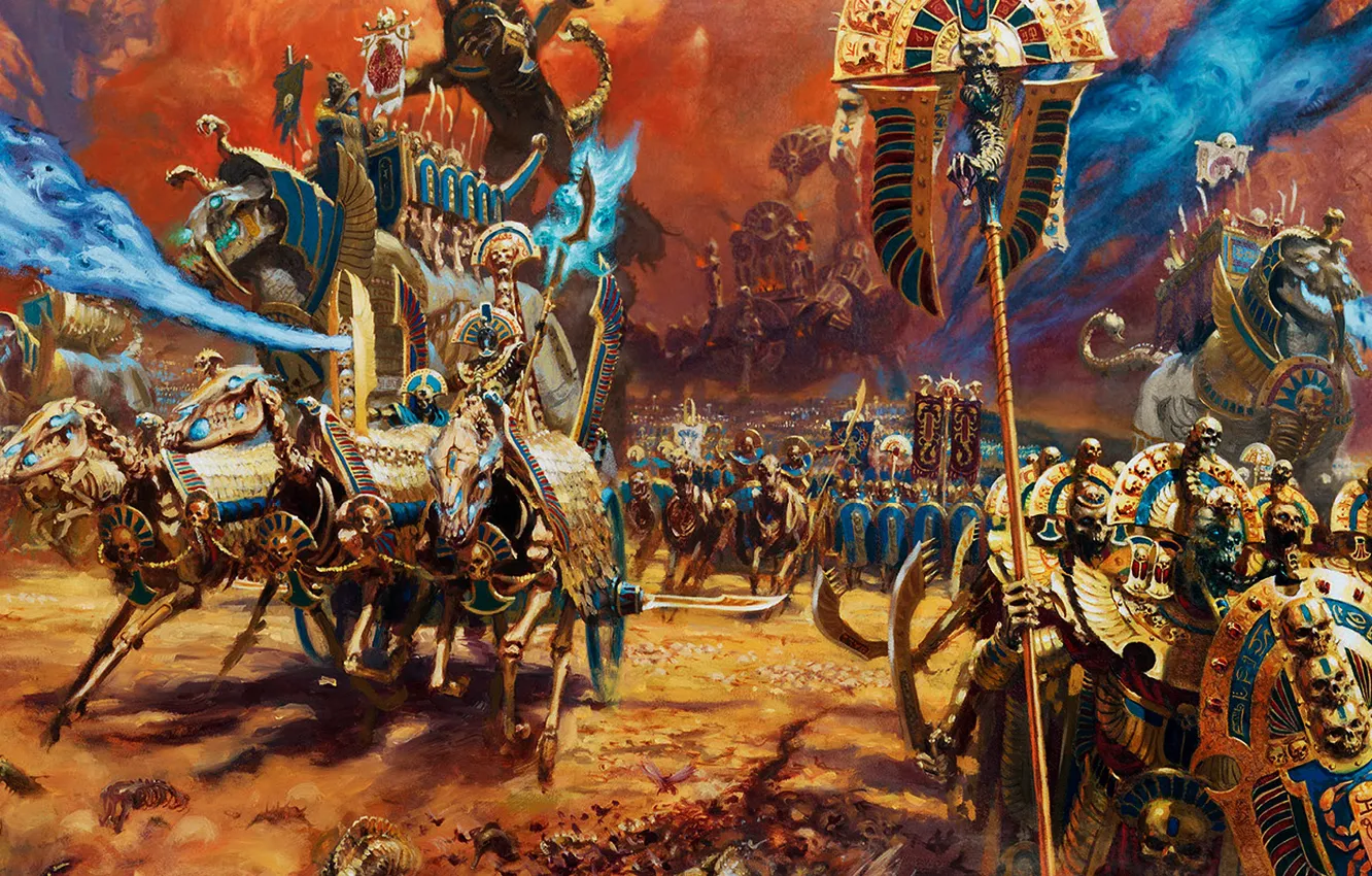 Фото обои Skeleton, Total War Warhammer II, Tomb Kings