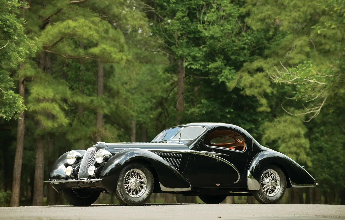 Фото обои 1938, ретро автомобили, единственный экземпляр, Lago, the only instance, Talbot, Speciale Teardrop Coupe par Figoni …