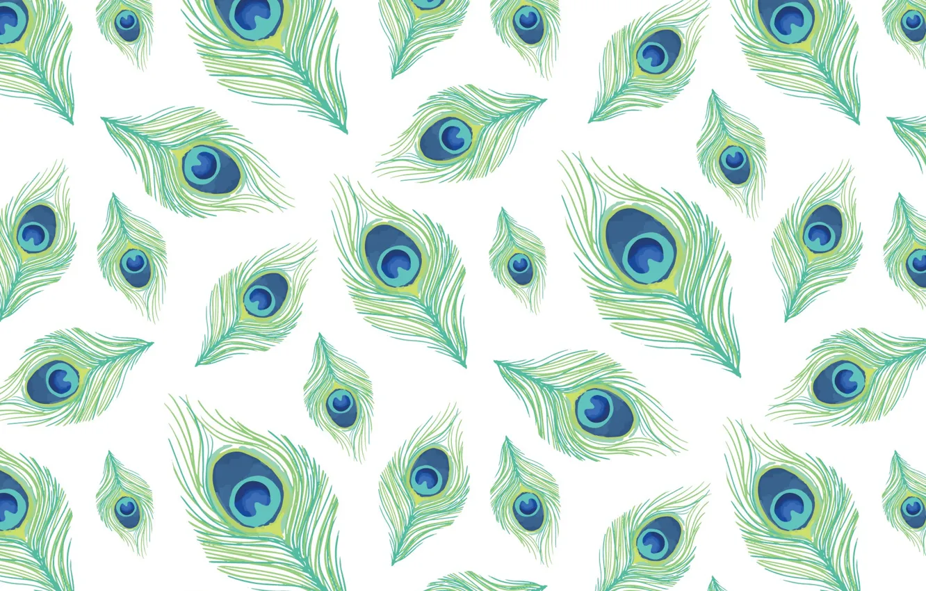 Фото обои белый, синий, зеленый, фон, текстура, design, pattern, feather