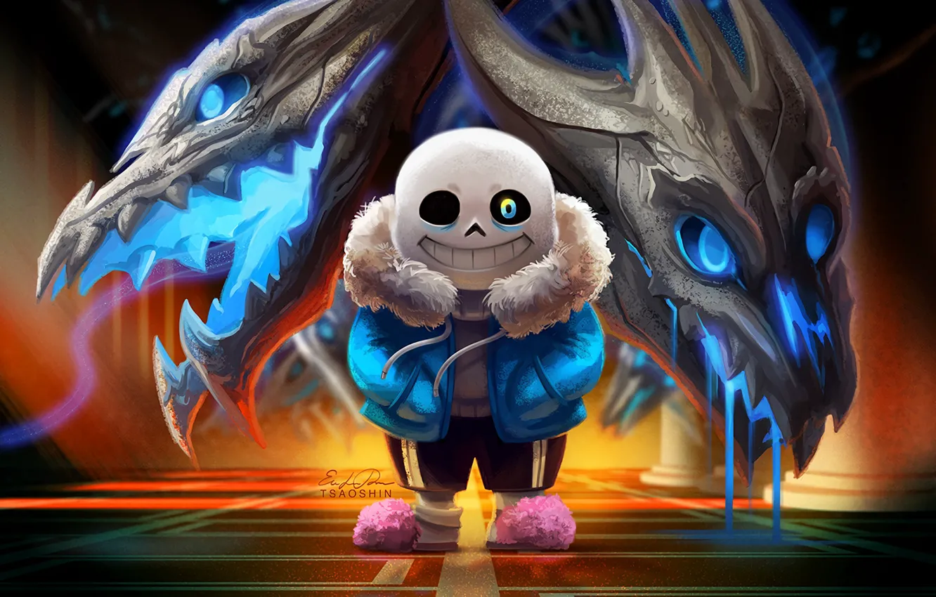 Фото обои черепа, Undertale, Санс, Андертейл