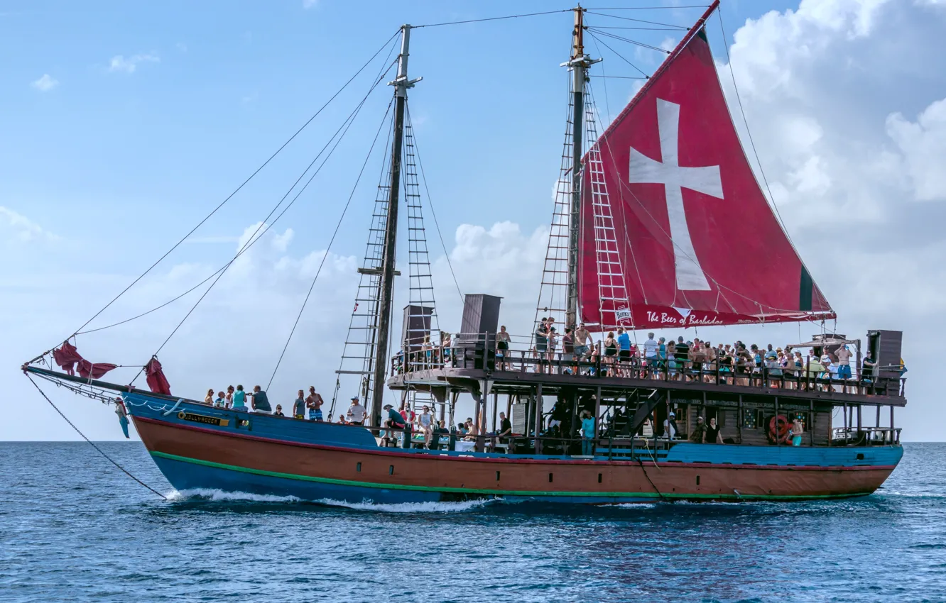 Фото обои ретро, отдых, парусник, прогулка, морской