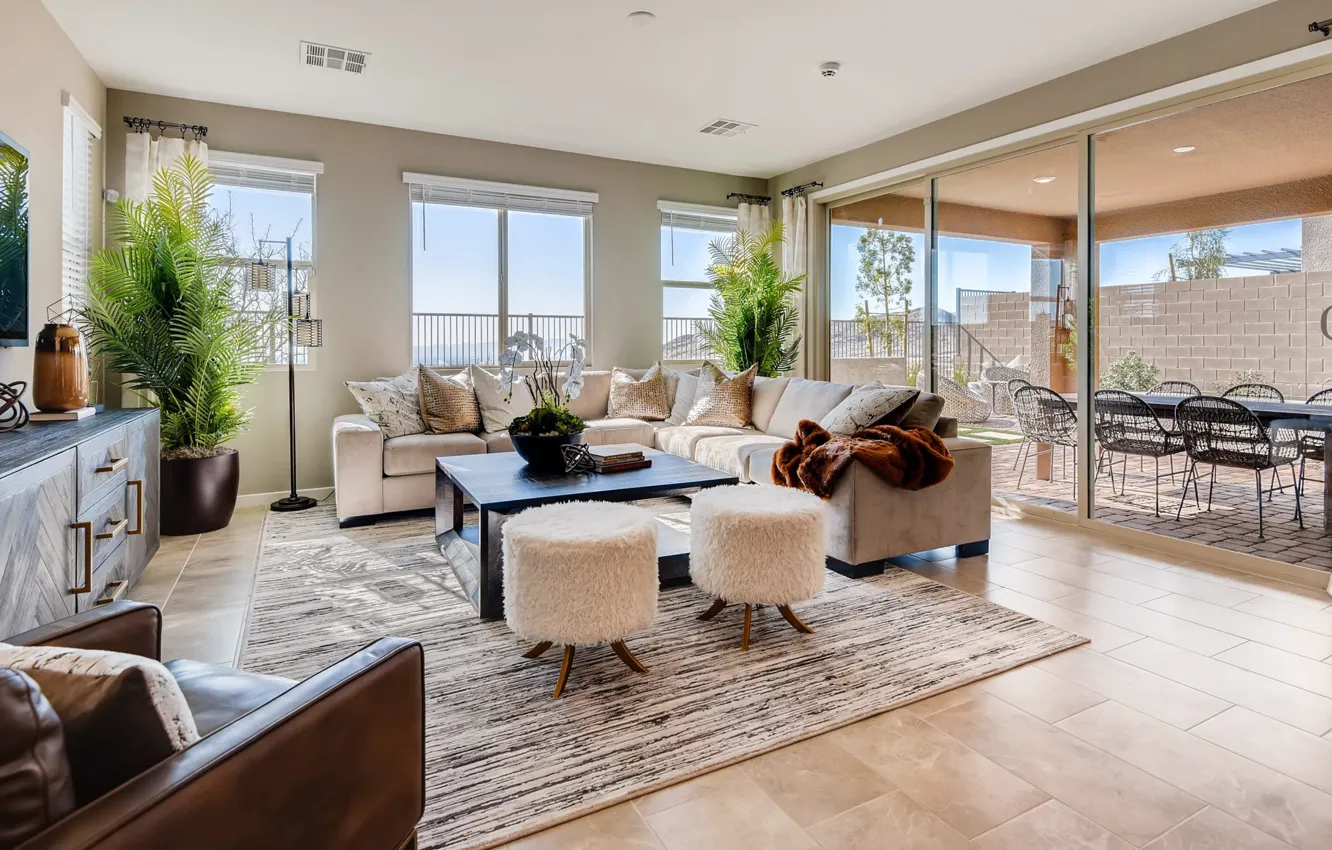 Фото обои дизайн, стиль, интерьер, терраса, гостиная, столовая, Las-Vegas, Grey Dunes Ave
