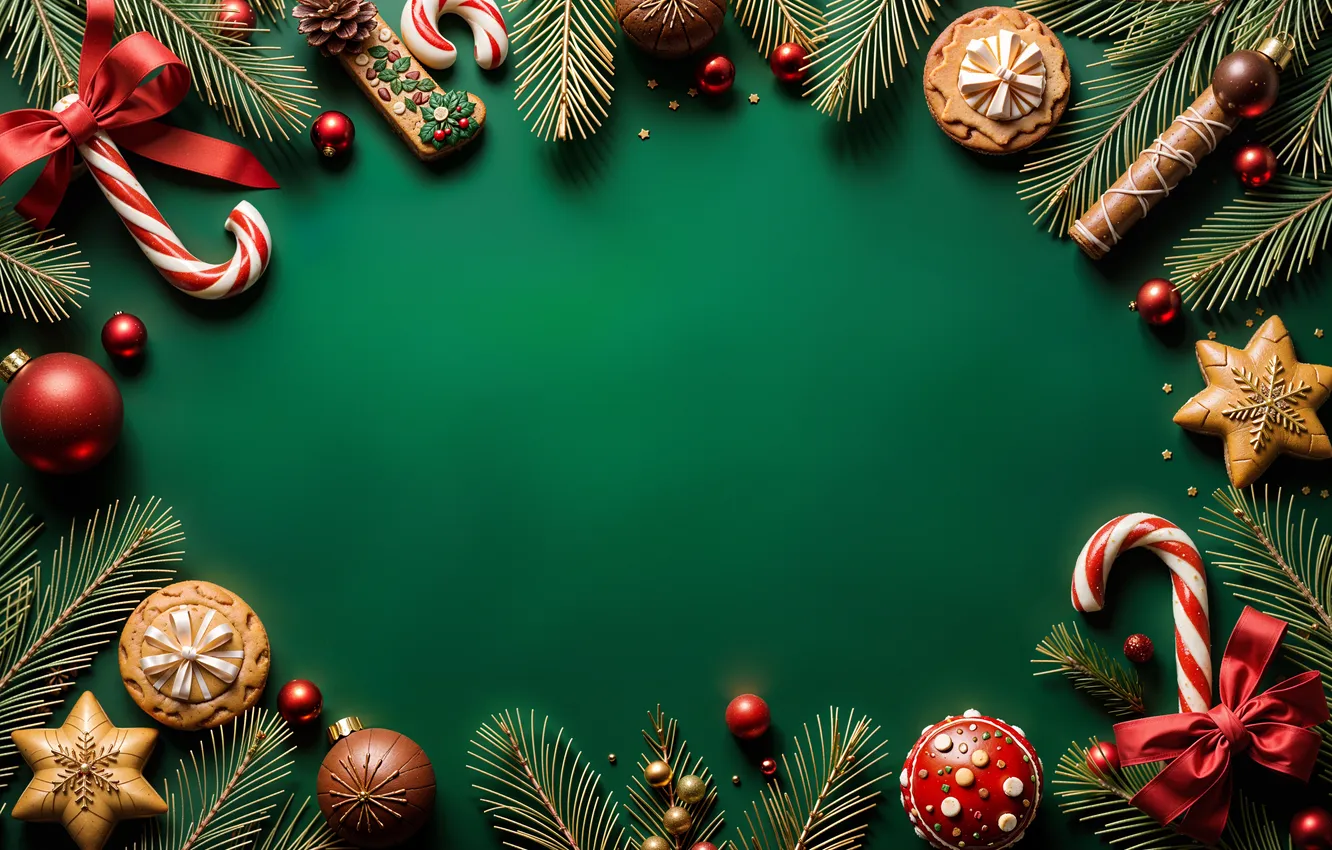 Фото обои украшения, фон, шары, Рождество, Новый год, golden, new year, Christmas
