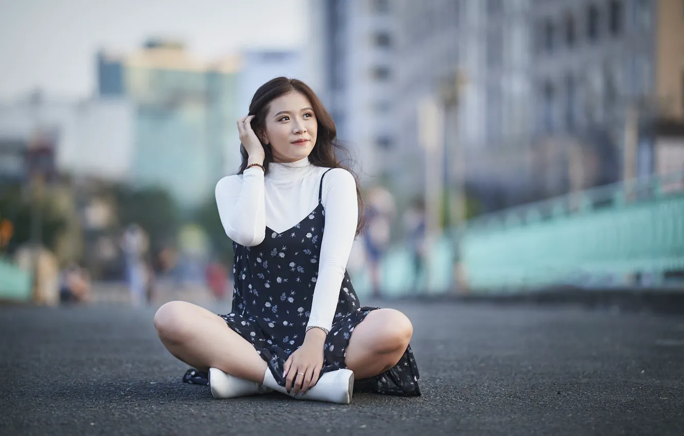 Фото обои улыбка, позитив, азиатка, жест, smile, asian, positive, милая девушка