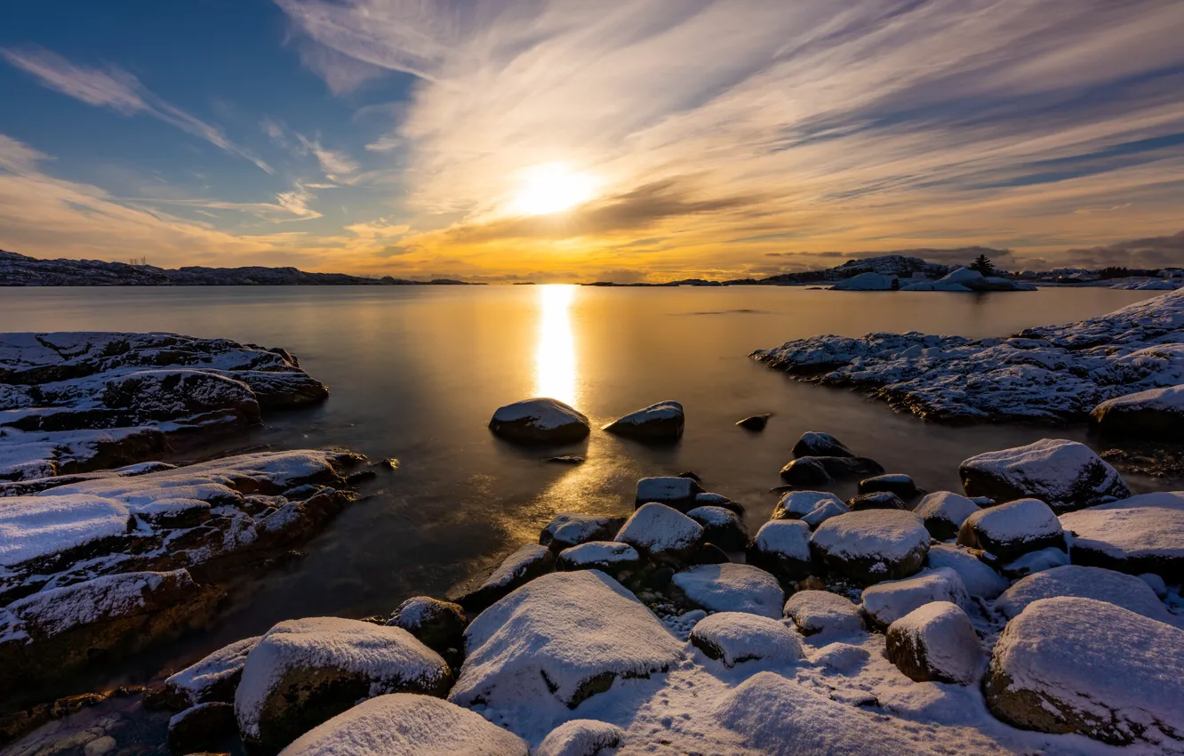 Фото обои закат, Норвегия, Rogaland