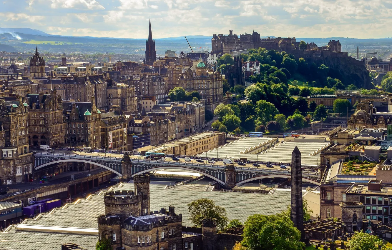 Фото обои город, Эдинбург, Edinburgh, Шотландиия