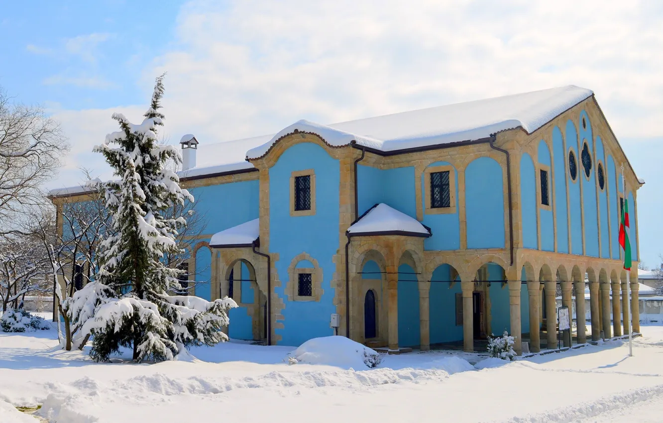 Фото обои Зима, Снег, Дом, Winter, Snow