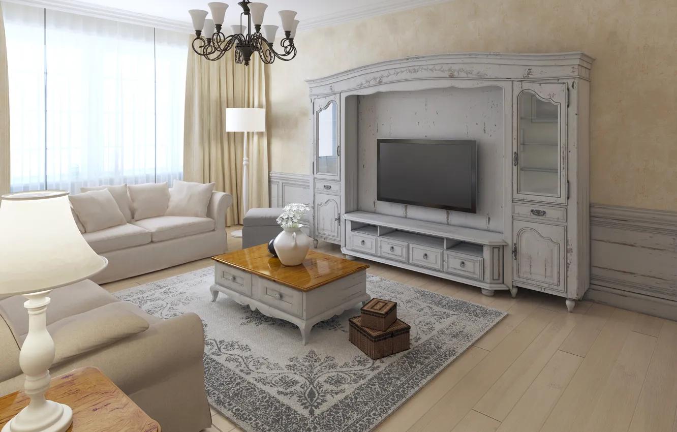 Фото обои дизайн, ретро, диван, люстра, шкатулка, шкаф, Design, гостиная