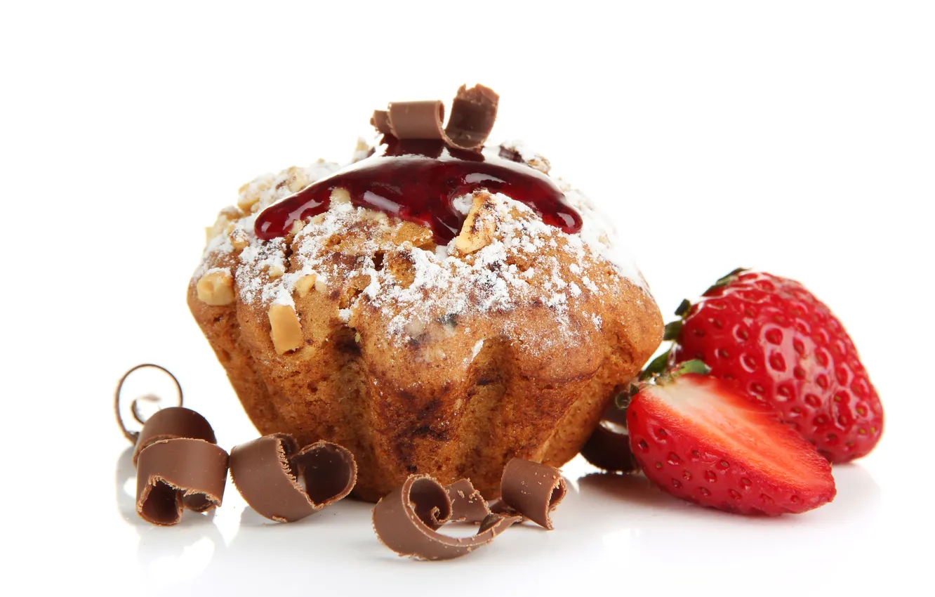 Фото обои шоколад, клубника, пирожное, десерт, выпечка, chocolate, cupcake, dessert