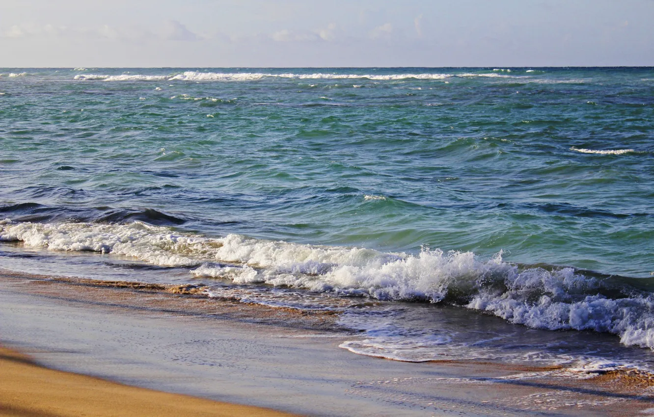 Фото обои песок, океан, прибой, Доминикана, доминиканская республика