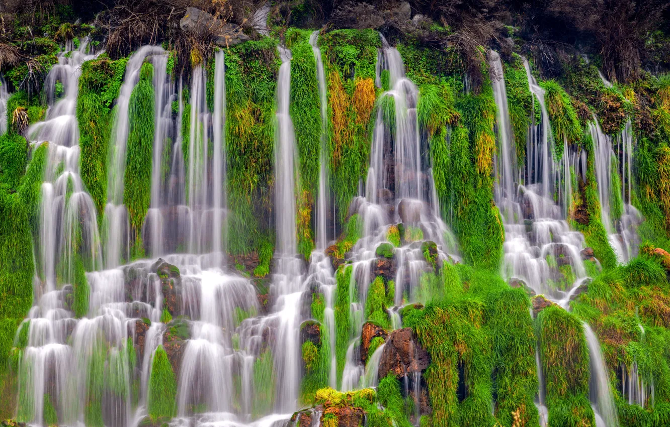 Фото обои Nature, Landscape, Spring, Waterfall, Idaho, Thousand Springs State Park, Hagerman Valley
