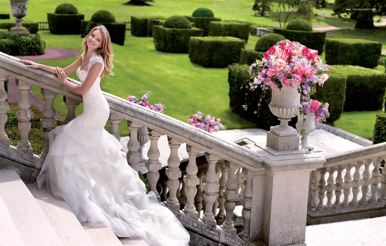 Фото обои улыбка, праздник, модель, платье, невеста, свадьба, Lindsay Ellingson