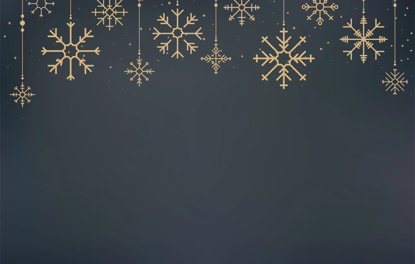 Фото обои зима, снежинки, фон, золото, Новый Год, Рождество, golden, gold