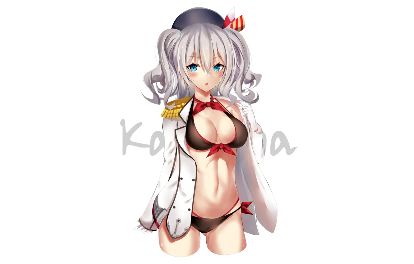 Фото обои girl, sexy, cleavage, long hair, boobs, anime, blue eyes, beautiful