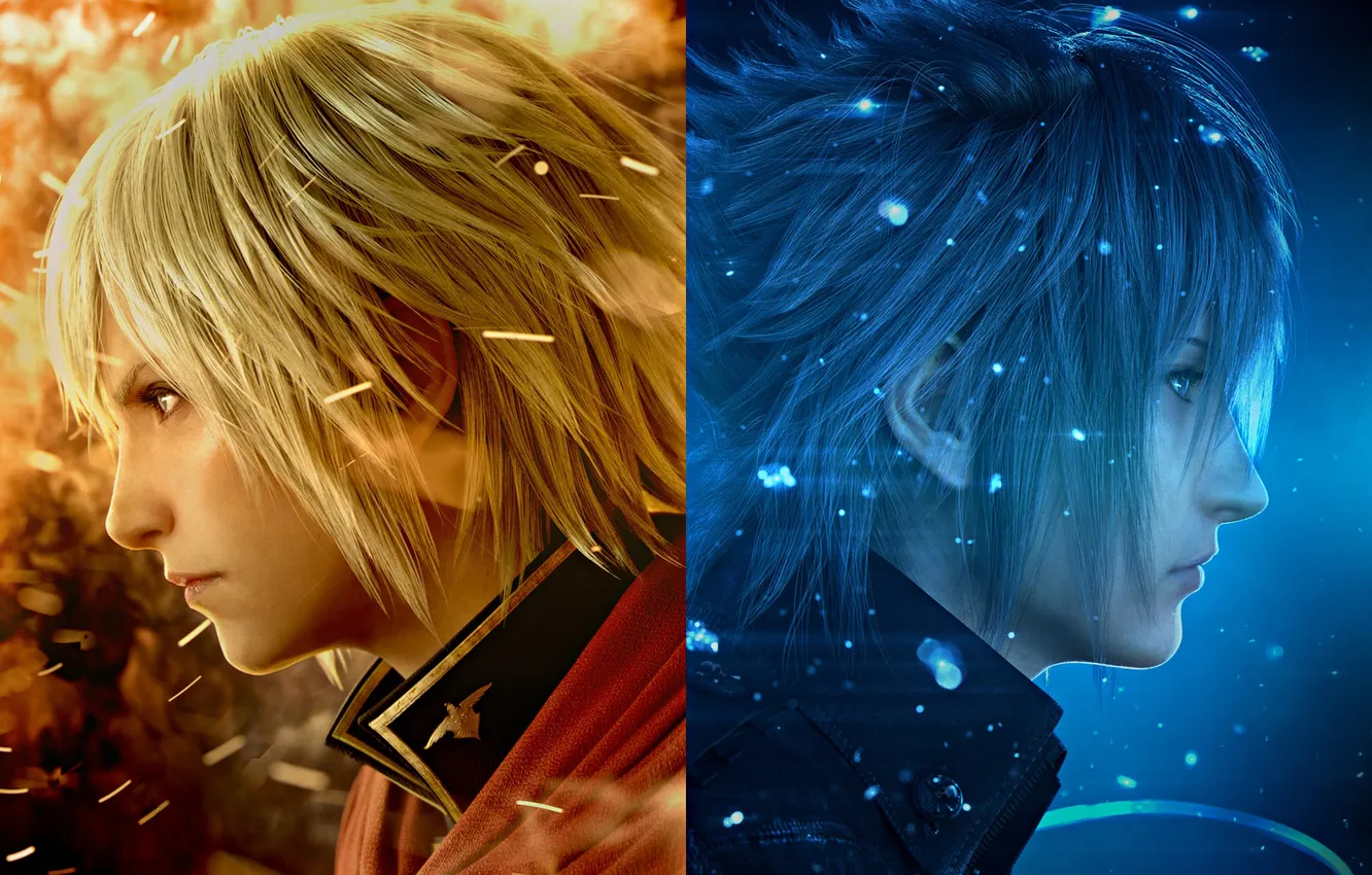 Фото обои вода, огни, огонь, Square Enix, бойцы, Ace, Final Fantasy Type-0 HD