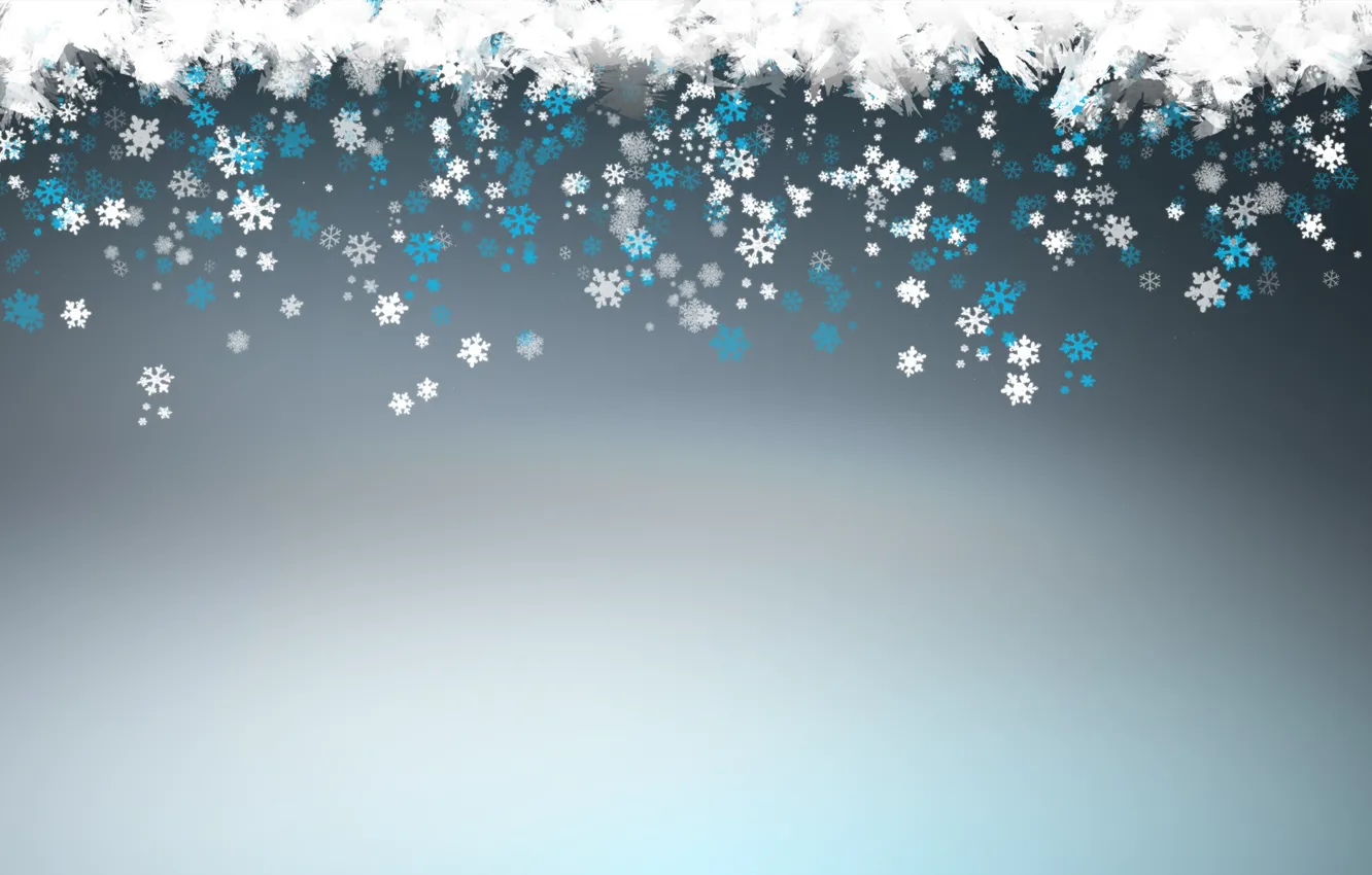 Фото обои new year, blue, winter, snowflakes