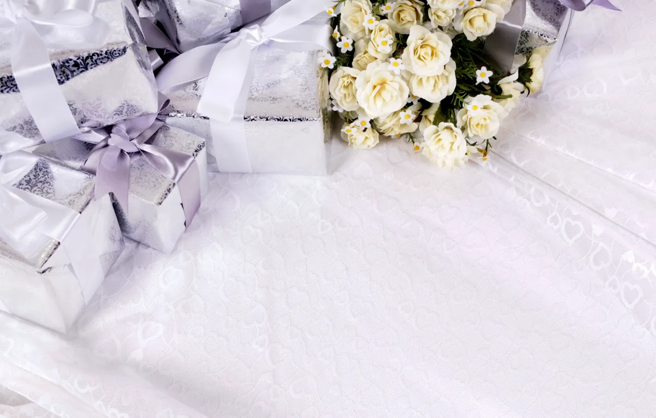 Фото обои цветы, праздник, подарок, flowers, gift, holiday