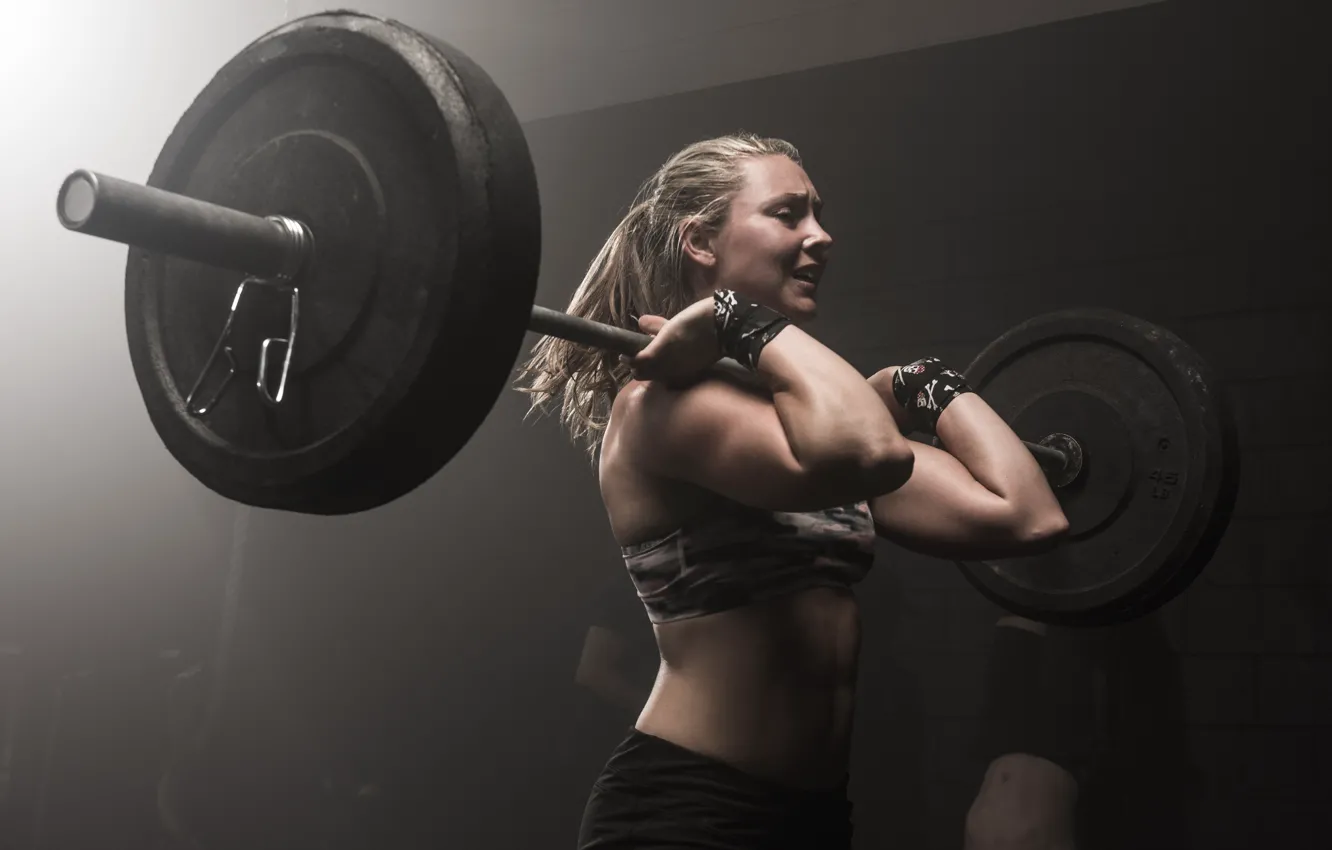 Фото обои female, workout, fitness, technique, weight lifting