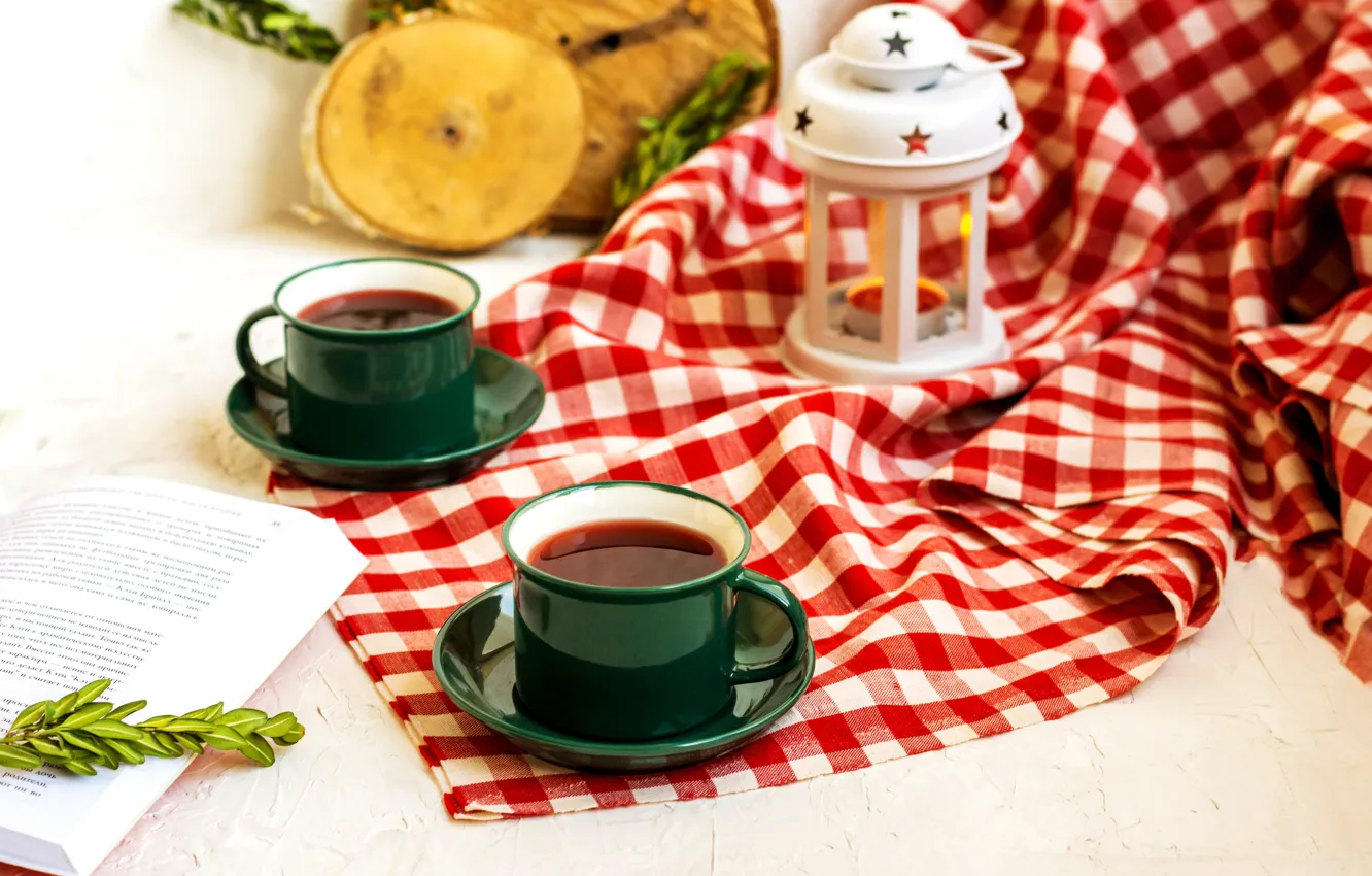 Фото обои чай, кофе, чашка, скатерть