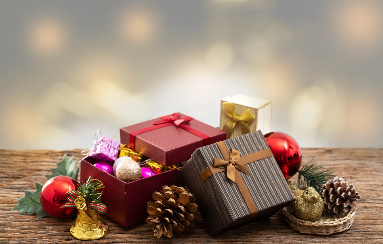 Фото обои украшения, Новый Год, Рождество, подарки, Christmas, wood, New Year, decoration