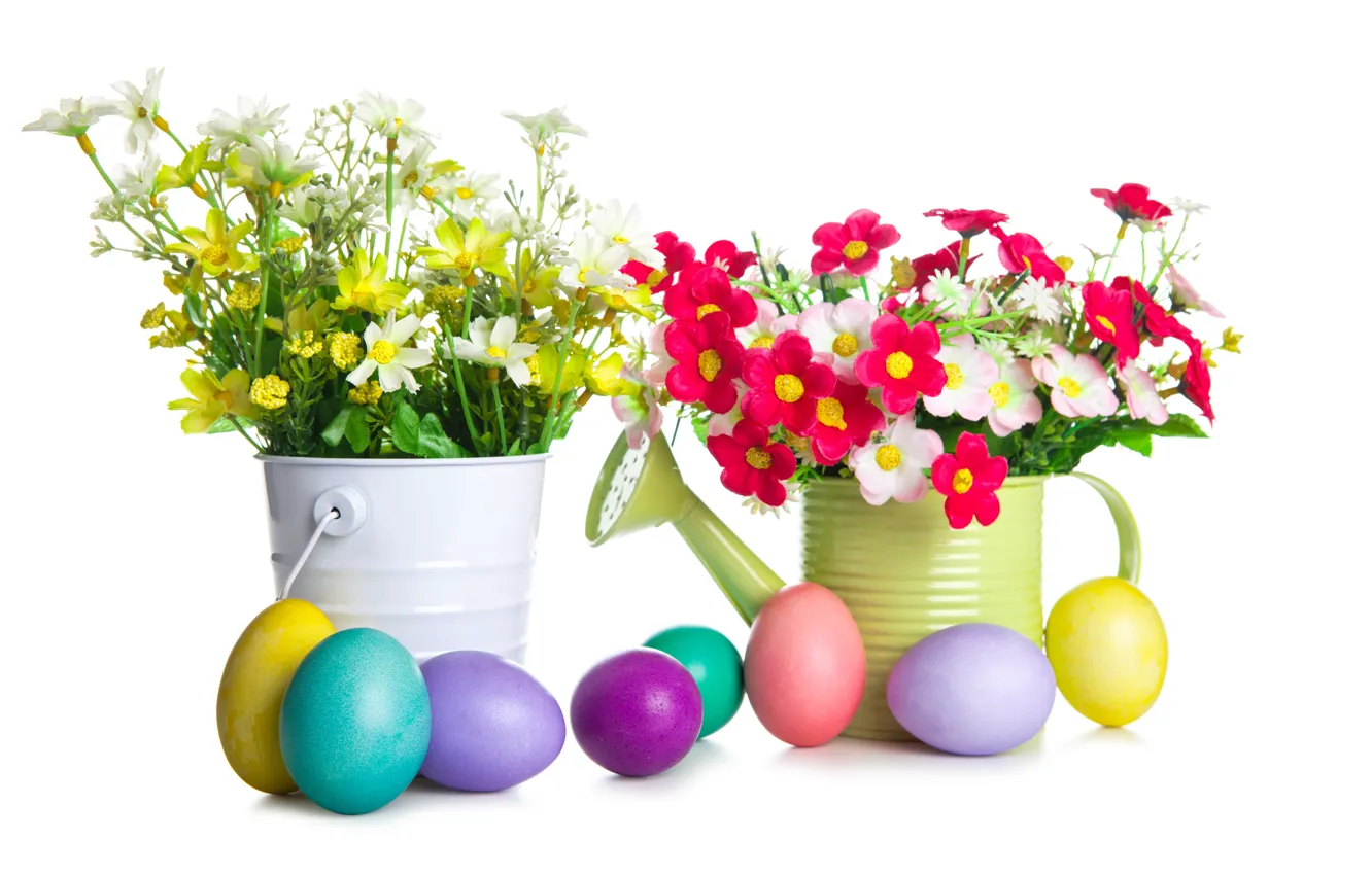 Фото обои цветы, праздник, яйца, пасха