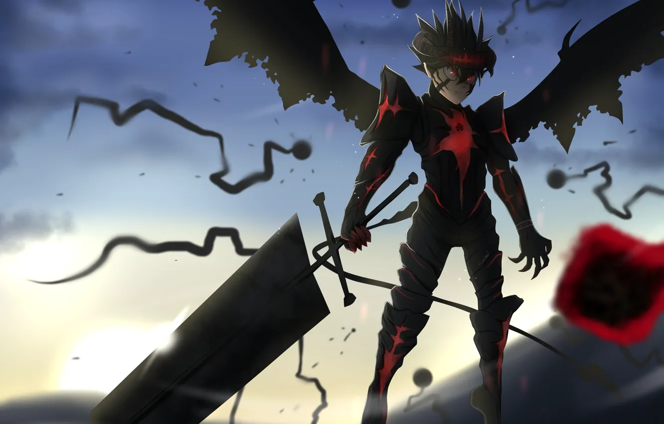 Фото обои demon, red, sword, game, anime, power, ken, blade
