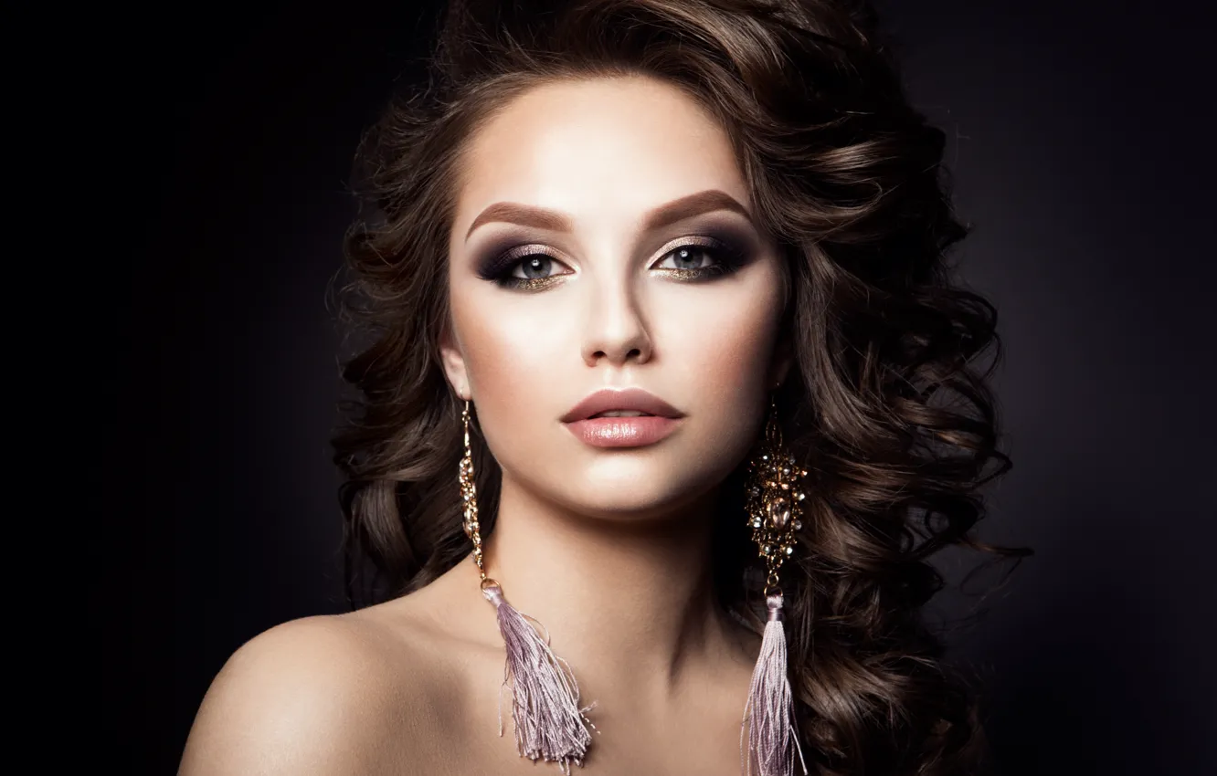 Фото обои взгляд, портрет, макияж, фотомодель, Korabkova