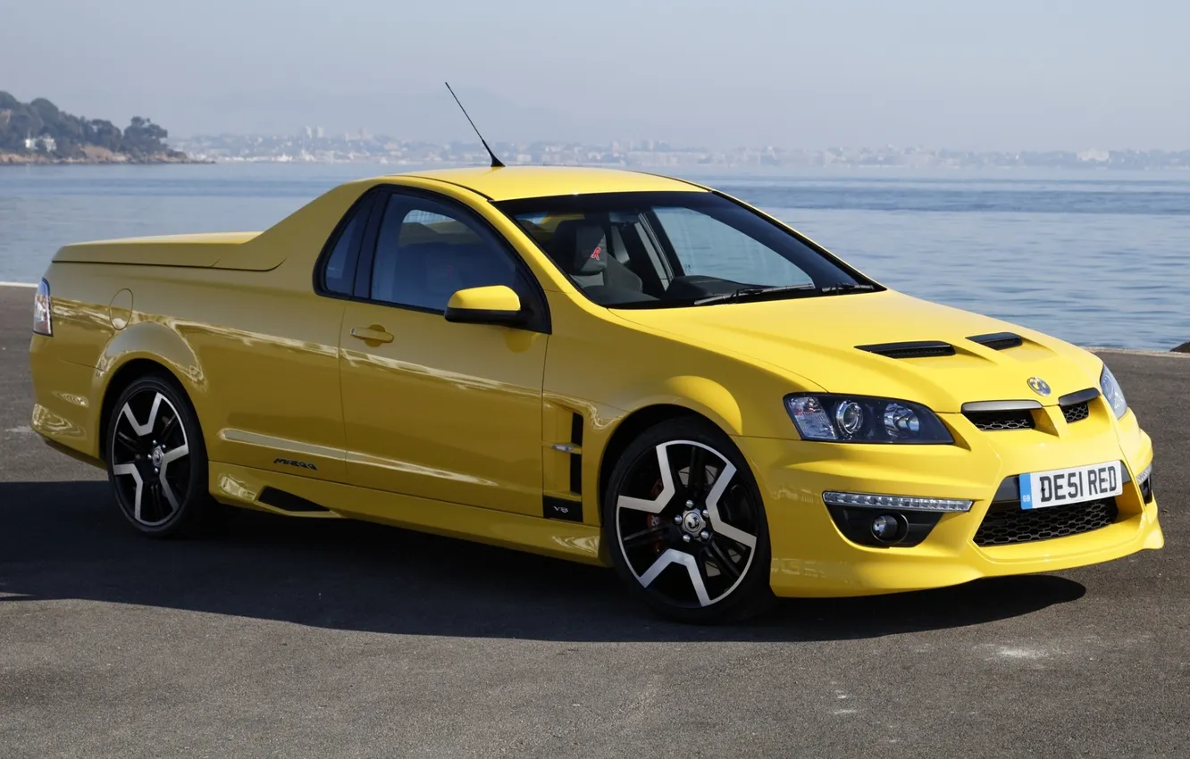 Фото обои желтый, пикап, Vauxhall, VXR8, воксхол, Maloo, малоо, классная тачка