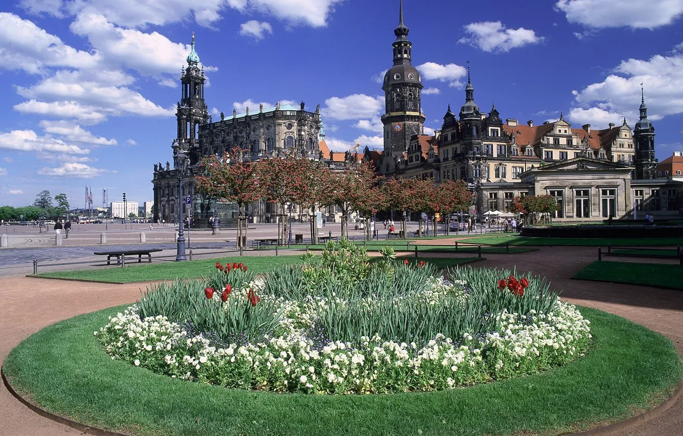 Фото обои Германия, Площадь, Дрезден