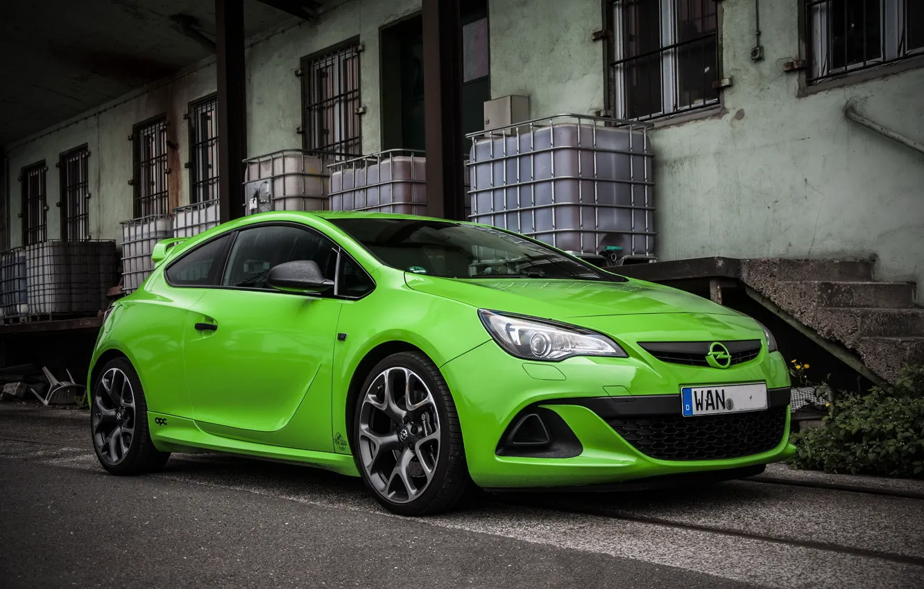 Фото обои Opel, Green, Astra, Opc