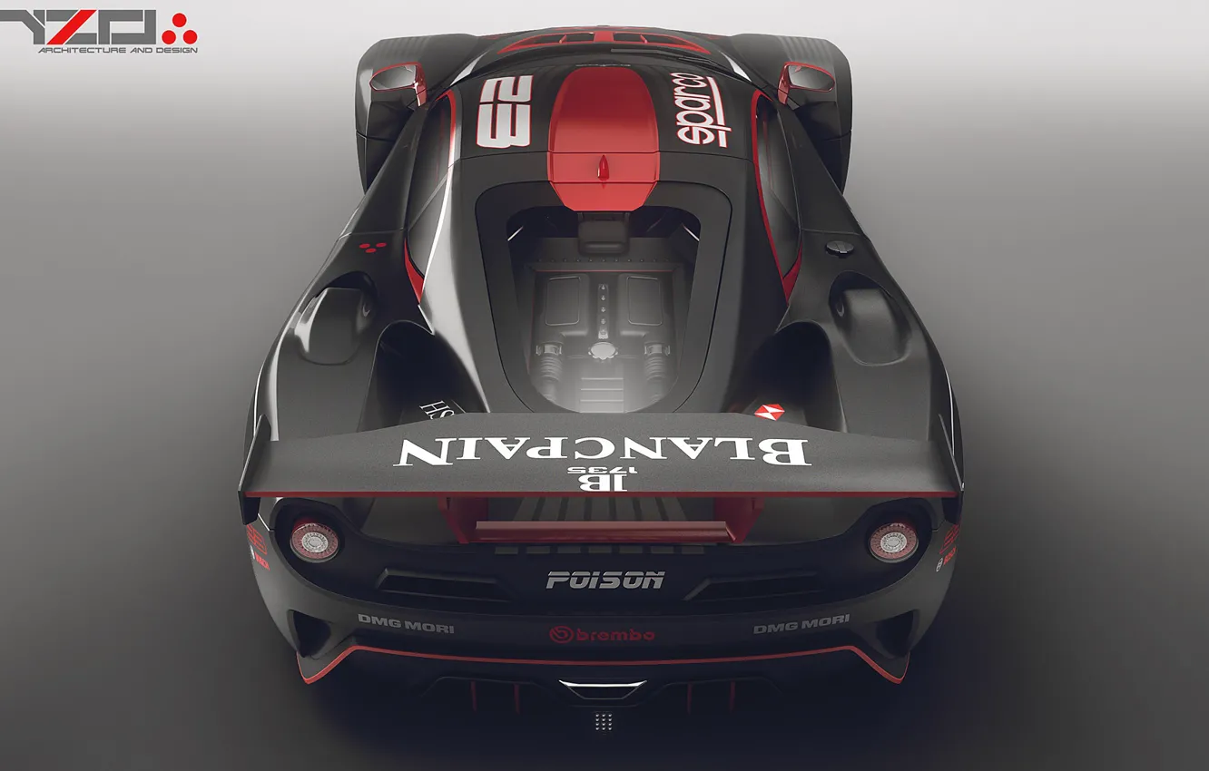Фото обои дизайн, автомобиль, задок, Poison car concept