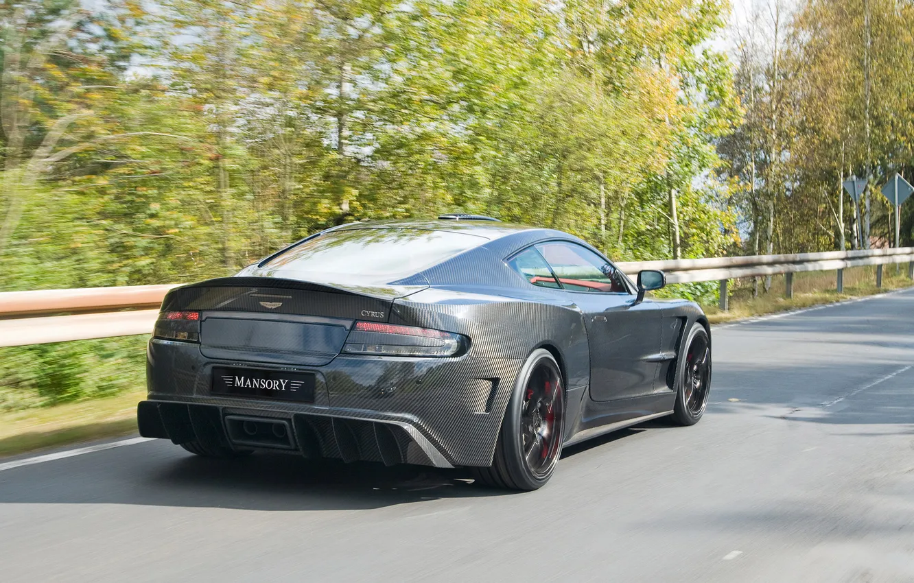 Фото обои машина, деревья, обои, Aston Martin, DB9, supercar, road, tuning