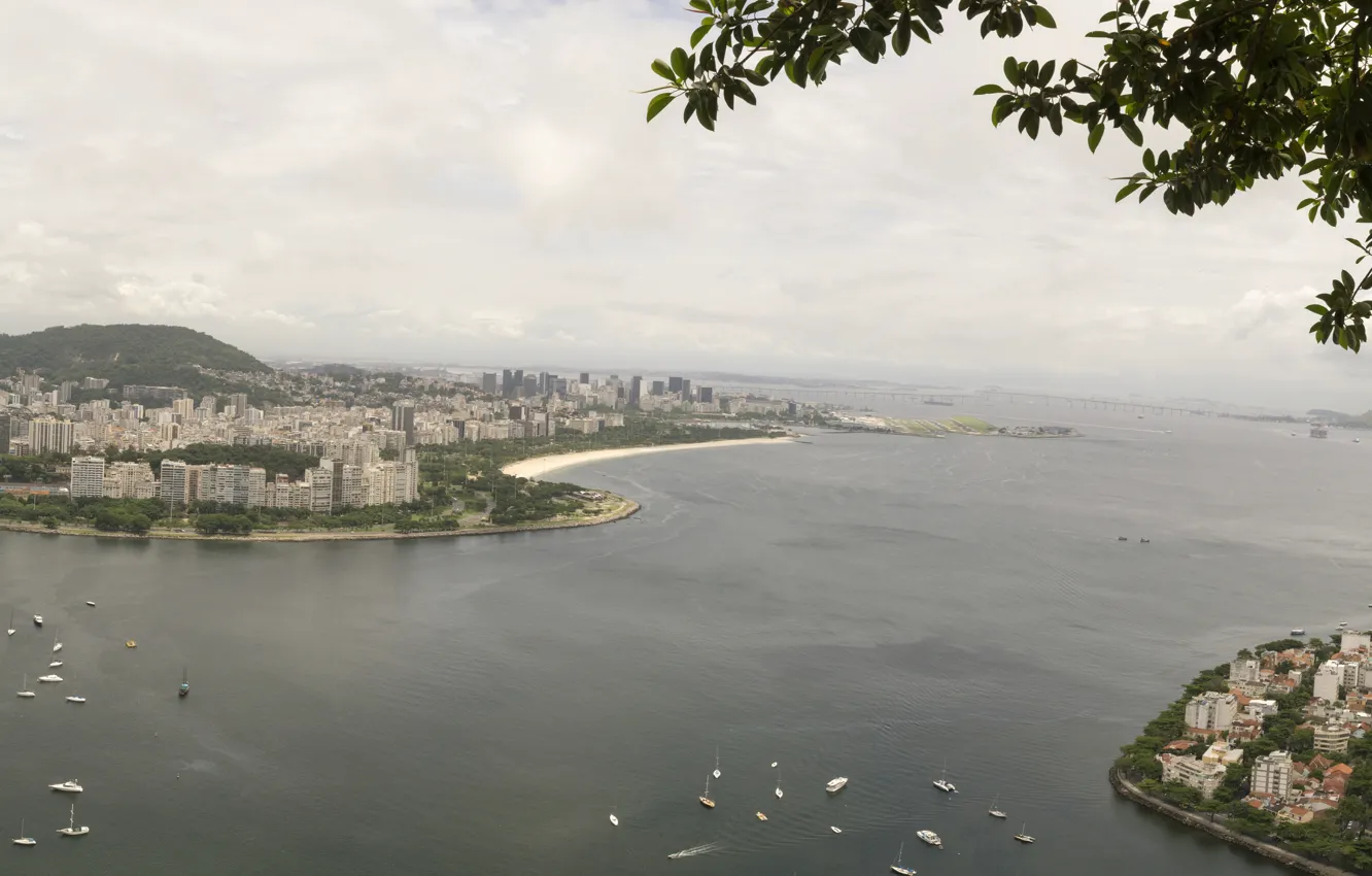 Фото обои панорама, Бразилия, panorama, Brasil, Rio, Рио-де-жанейро