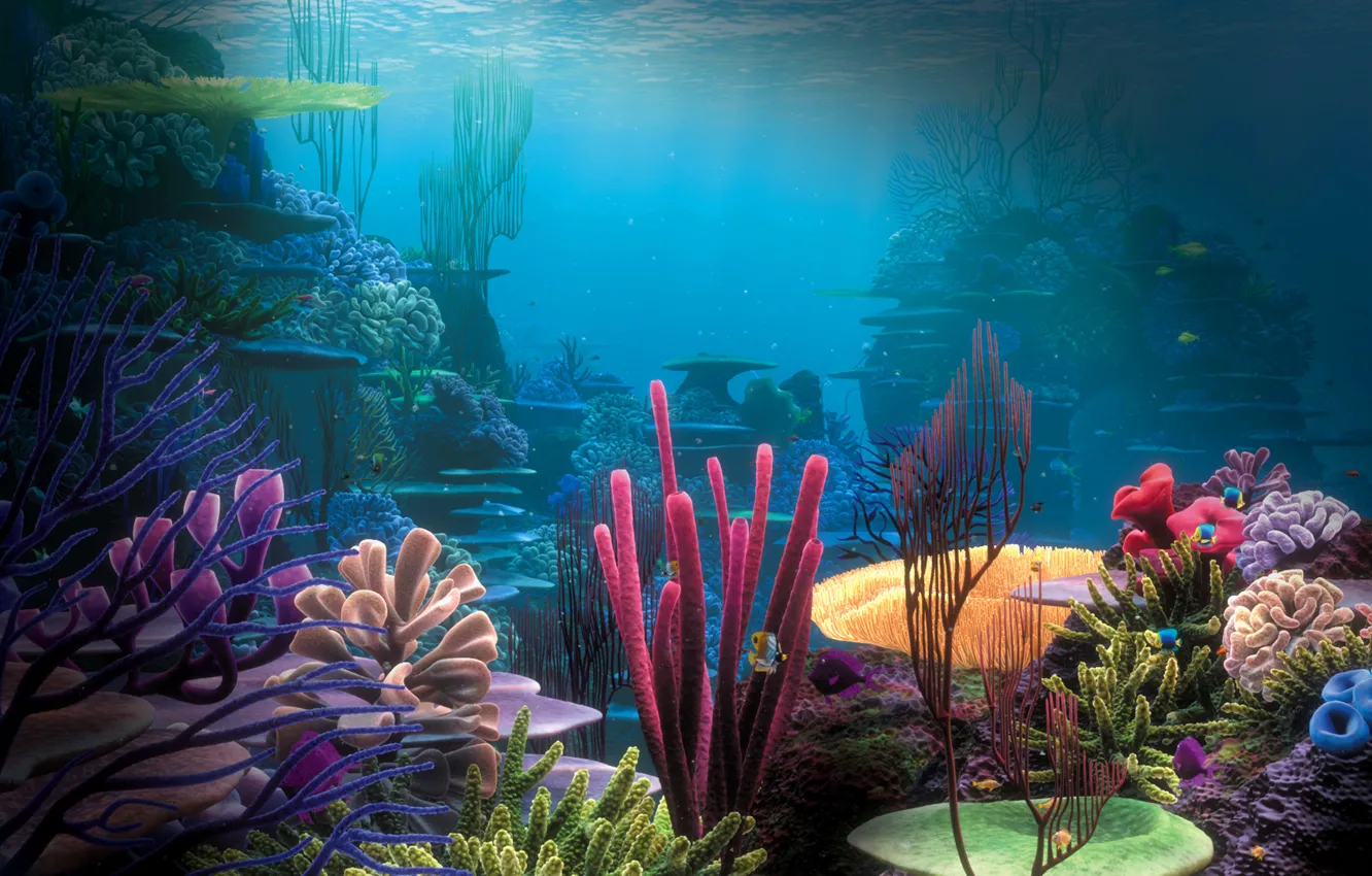 Фото обои растения, кораллы, подводный мир