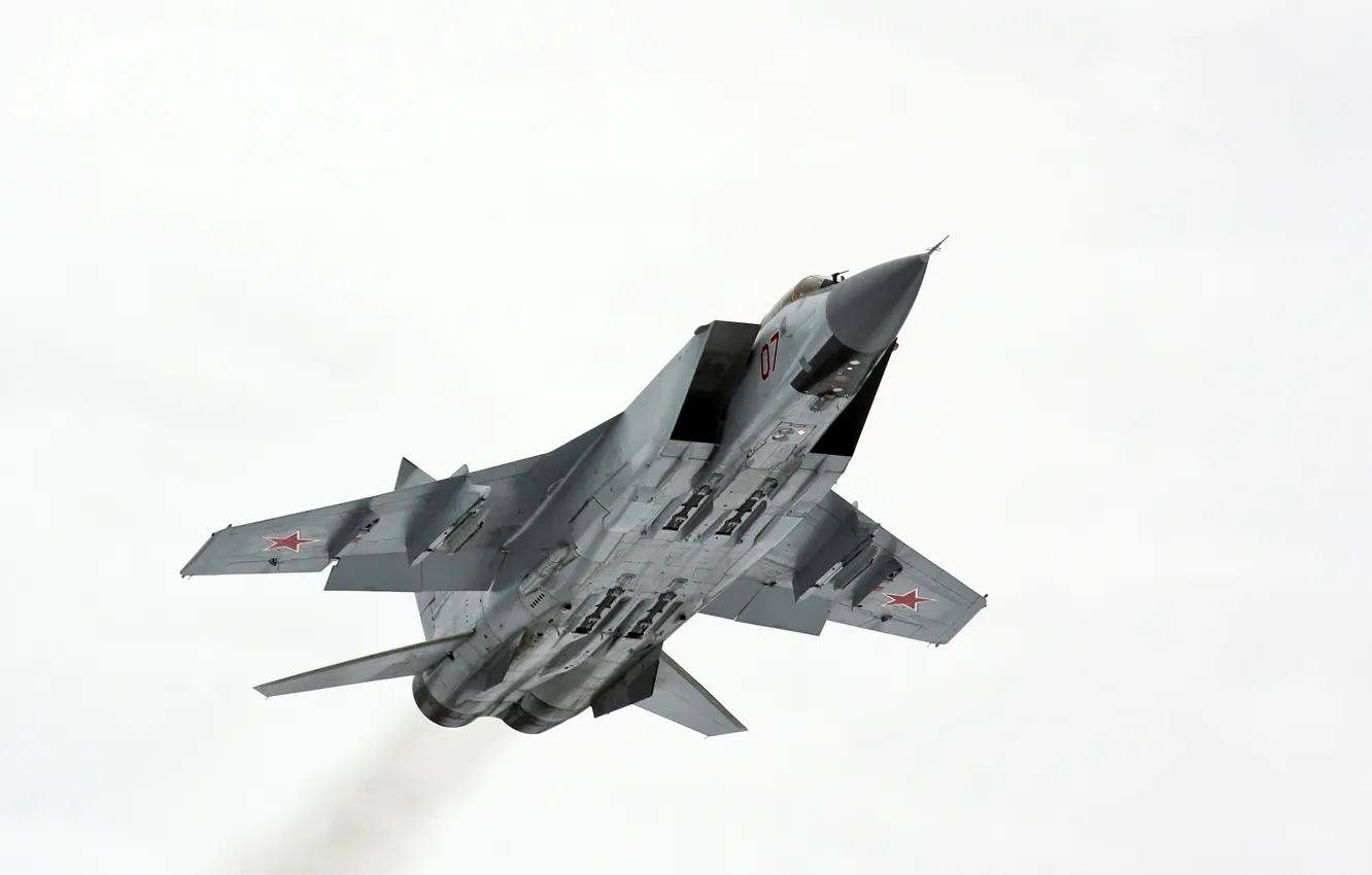 Фото обои полет, истребитель, двухместный, перехватчик, МиГ-31