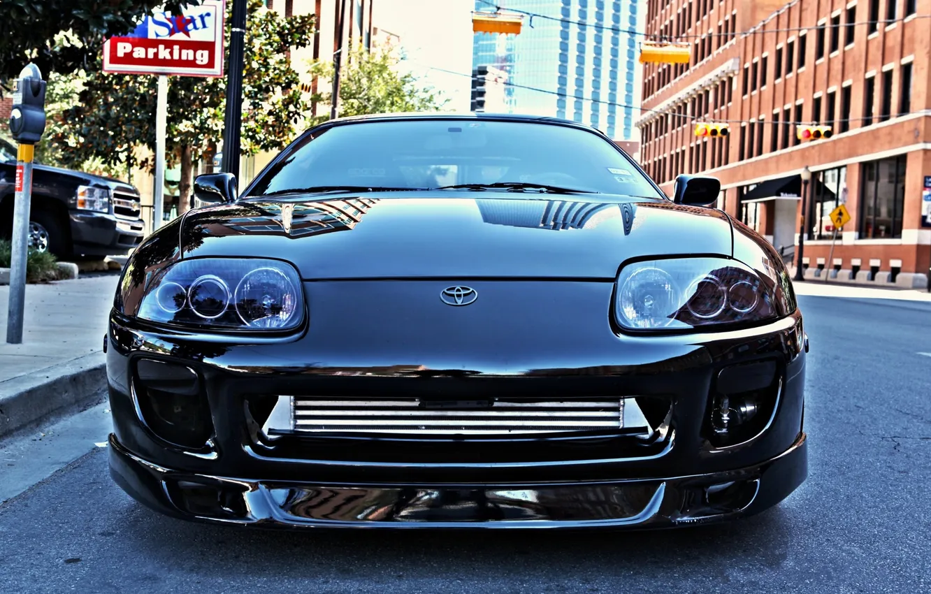 Фото обои city, supra, cars, auto, toyota, tuning, cars walls, wallpapers auto