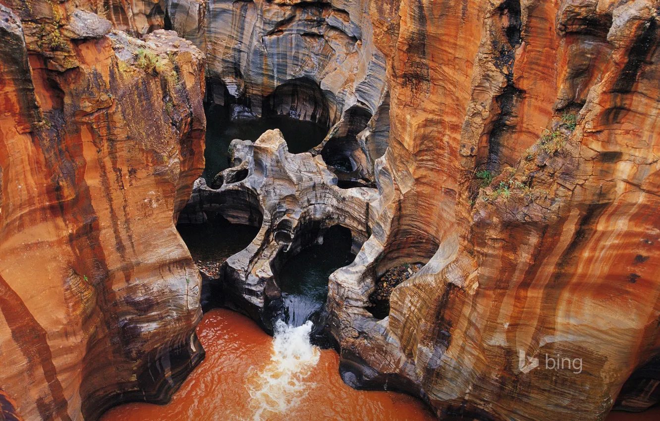 Фото обои вода, ручей, камни, скалы, поток, колодец