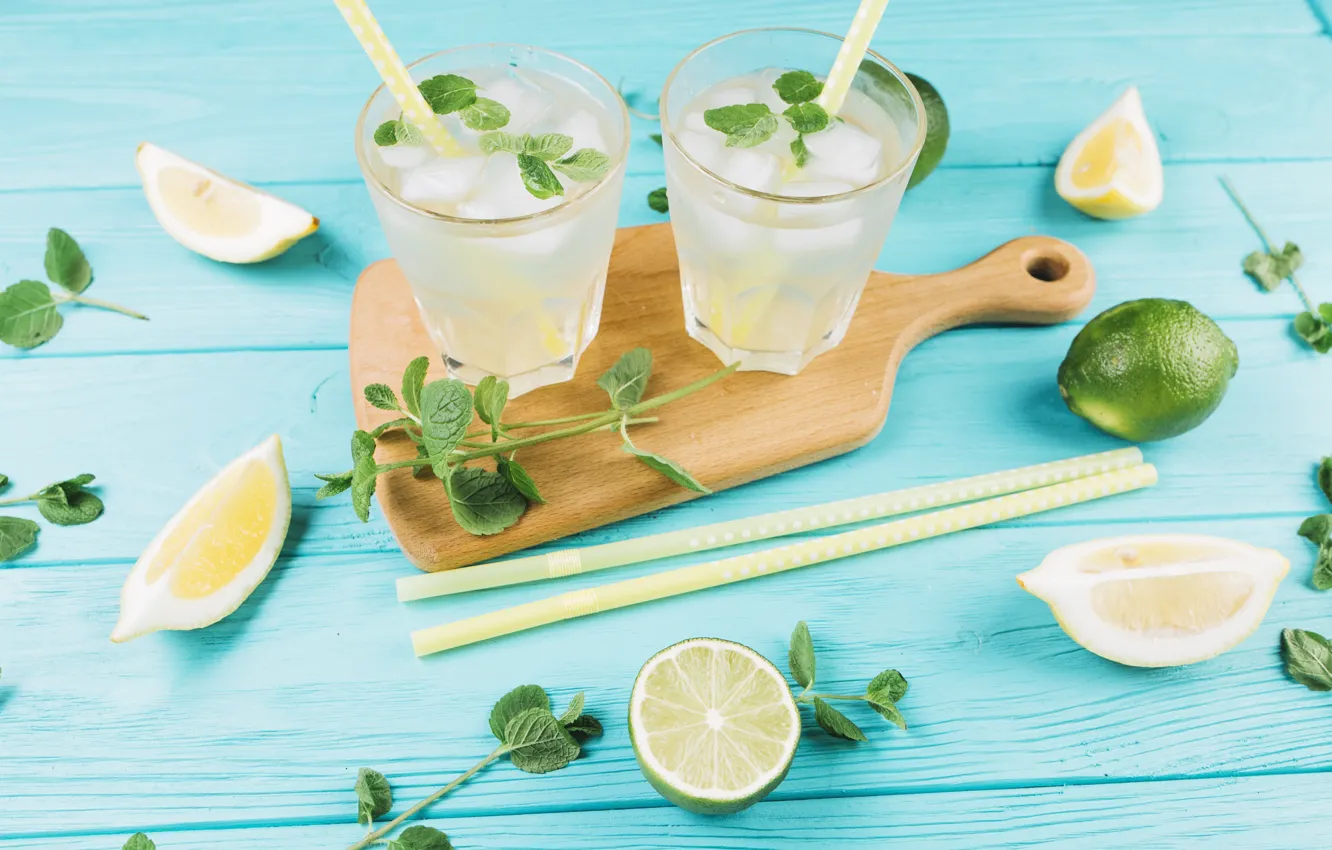 Фото обои лимон, лайм, лимонад