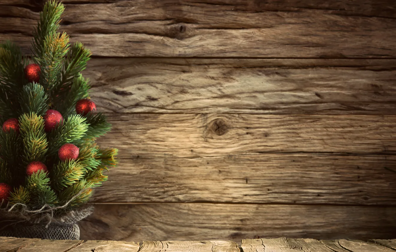 Фото обои украшения, шары, игрушки, елка, Новый Год, Рождество, Christmas, wood