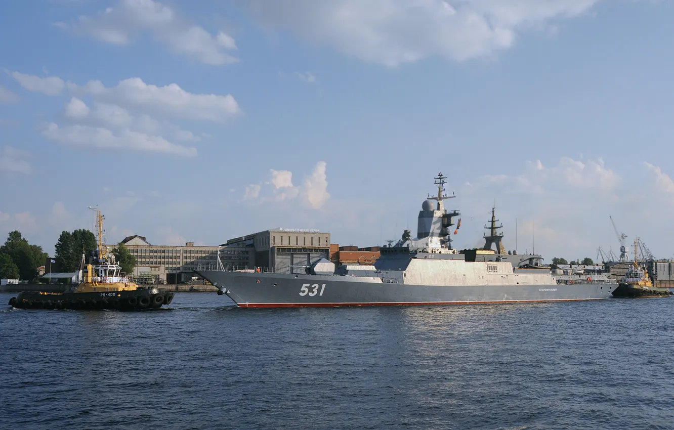 Фото обои корвет, буксировка, Сообразительный