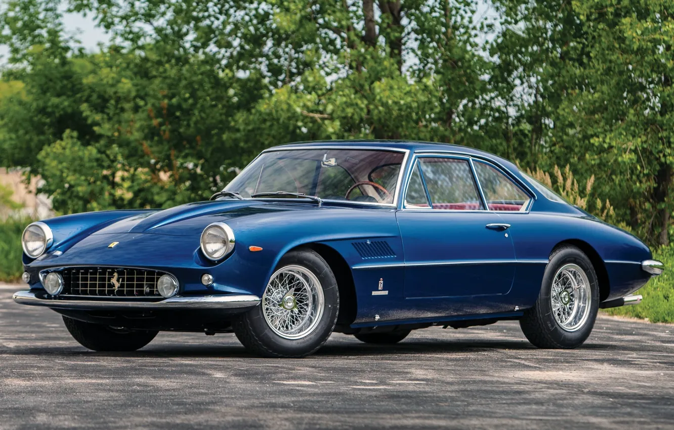 Фото обои синий, Феррари, Ferrari, Coupe, передок, 400, 1961, Aerodinamico