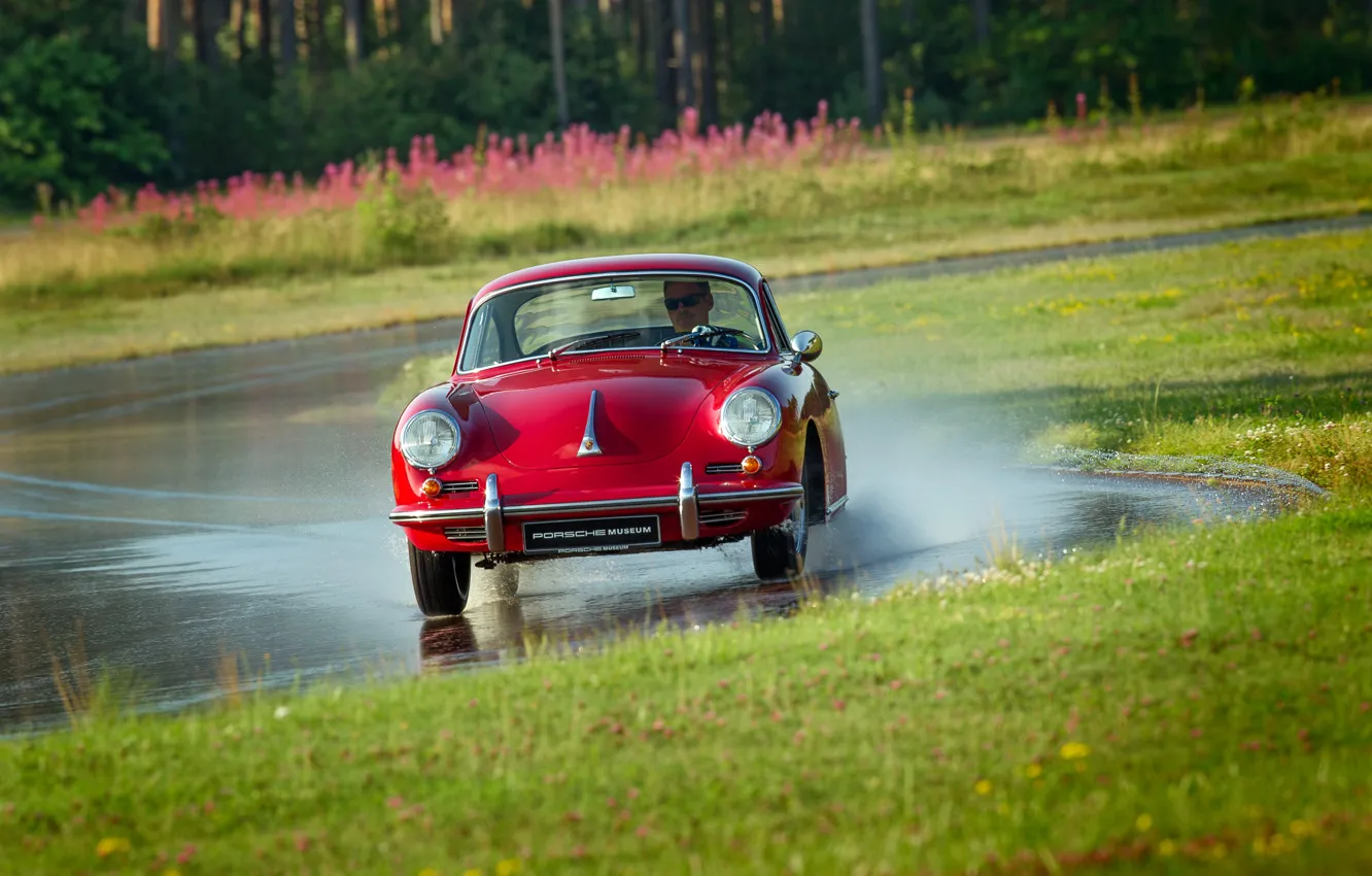 Фото обои Porsche, red, 1962, 356, Porsche 356B 1600 Super 90 Coupe