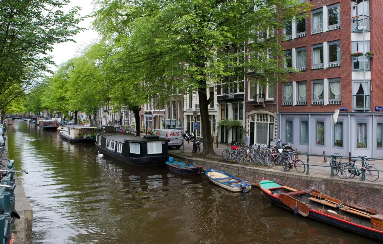 Фото обои City, Amsterdam, Canal, .Netherlands, City Canal, Amsterdam City